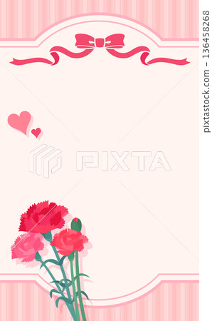 Mother's Day Carnation and Ribbon Frame 3_No Text_Vertical Mother's Day Carnation and Ribbon Frame 3_No Text_Vertical 136458268