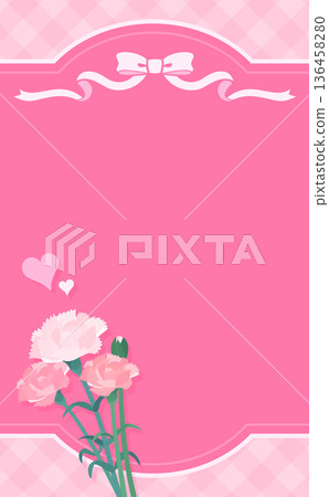 母親節康乃馨絲帶相框 3_粉紅色 無文字_垂直版 母親節康乃馨絲帶相框 3_粉紅色 無文字_垂直版 136458280