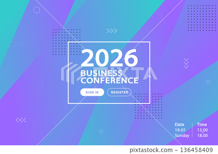 Corporate event background with modern geometric layers. This professional template features a minimalist design for digital summits and business banners. 136458409