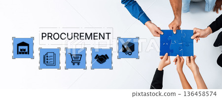 Business procurement process for supply chain management and sourcing. Fermion 136458574
