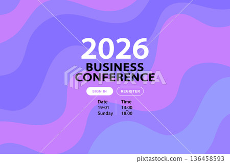 Modern business background with purple and lavender waves. This professional layout is perfect for innovation summits and digital webinar banners. Modern business background with purple and lavender waves. This professional layout is perfect for innovation summits and digital webinar banners. 136458593