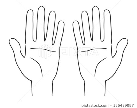 雙手手掌矢量圖 136459097