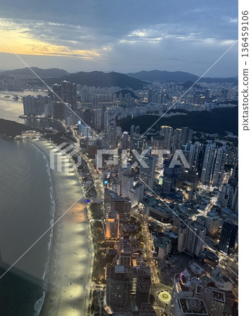 View from the observation deck at Haeundae in Busan, South Korea View from the observation deck at Haeundae in Busan, South Korea 136459106