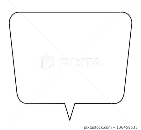 變形方形對話框,中心尾部,單一項目 變形方形對話框,中心尾部,單一項目 136459533