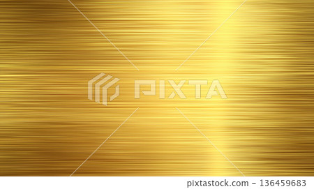 Brushed gold metal texture with horizontal lines 136459683
