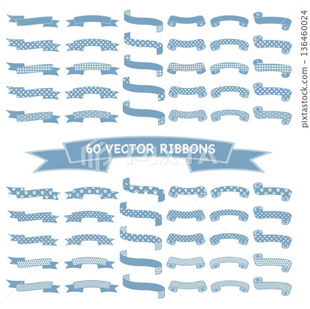 Simple and cute ribbon blue material set Simple and cute ribbon blue material set 136460024