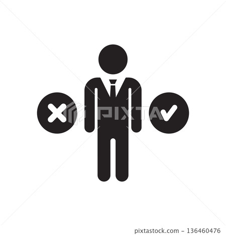 Decision Icon Flat Vector. Clean and minimal graphic design. Decision Icon Flat Vector. Clean and minimal graphic design. 136460476
