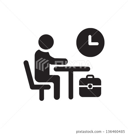 Work Team Icon Flat Vector. Clean and minimal graphic design. Work Team Icon Flat Vector. Clean and minimal graphic design. 136460485