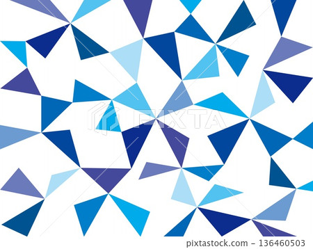 Geometric pattern, triangle, white background, colorful 136460503