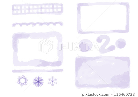 二月柔和淡紫色水彩設計套裝 | 適合節分、雪融和早春的自然裝飾設計 二月柔和淡紫色水彩設計套裝 | 適合節分、雪融和早春的自然裝飾設計 136460728