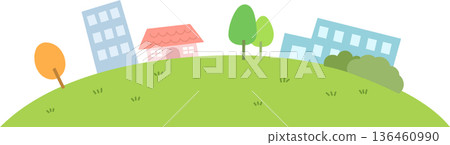 Background with houses and buildings 136460990