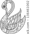 Hand drawn of goose in zentangle style 136461002