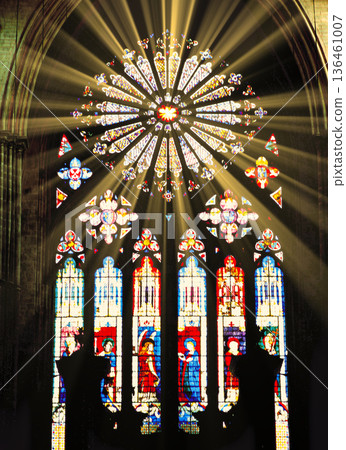 Beautiful stained glass windows at Chartres Cathedral Beautiful stained glass windows at Chartres Cathedral 136461007