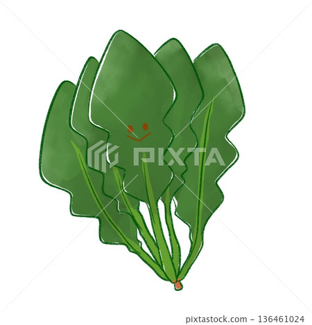 笑臉綠蔬菜 | 菠菜(綠色線條畫) 笑臉綠蔬菜 | 菠菜(綠色線條畫) 136461024