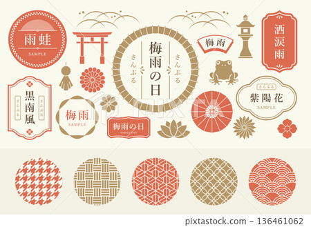 為雨季設置的日式框架 為雨季設置的日式框架 136461062