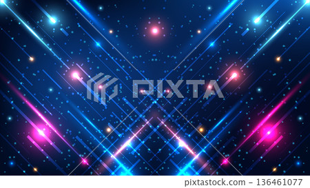Futuristic technology background with glowing blue and pink neon lines intersecting in digital space for cyberpunk and data designs Futuristic technology background with glowing blue and pink neon lines intersecting in digital space for cyberpunk and data designs 136461077