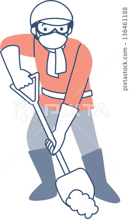 Woman digging soil with a shovel 136461188