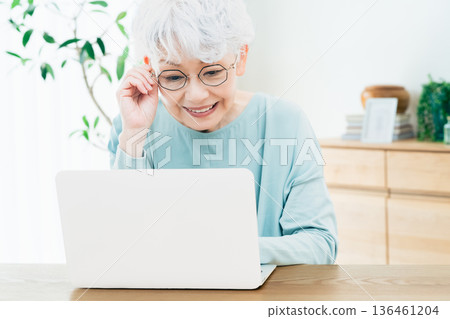Senior woman using a computer Senior woman using a computer 136461204