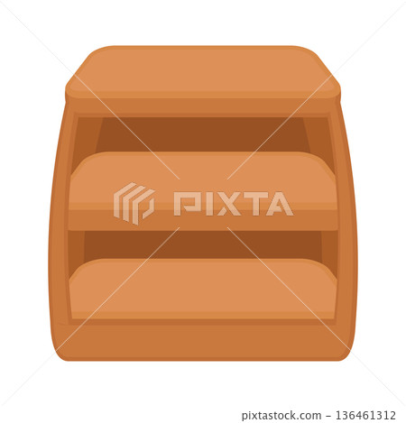 Empty wooden display rack for product 136461312