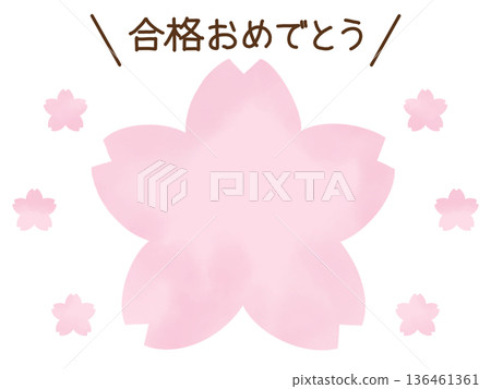 Congratulations on passing! Sakura smiling illustration Spring celebration material 136461361