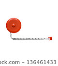 Red measuring tape on transparent background Construction tool PNG 136461433
