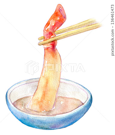 水彩插畫：涮涮鍋螃蟹 136461473