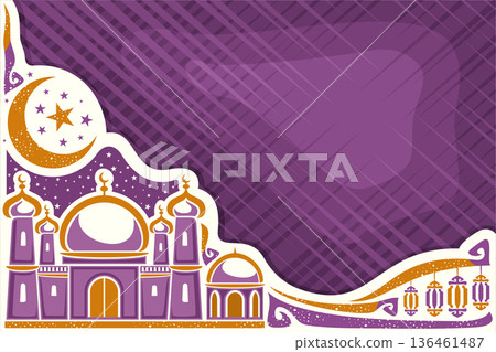 Vector greeting card for Muslim Wishes Vector greeting card for Muslim Wishes 136461487