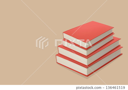 Four blank books stacked together for study and design work Four blank books stacked together for study and design work 136461519