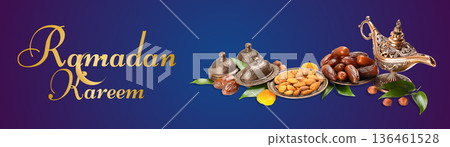 Celebrate the spirit of Ramadan with sweets, nuts, and decor Celebrate the spirit of Ramadan with sweets, nuts, and decor 136461528