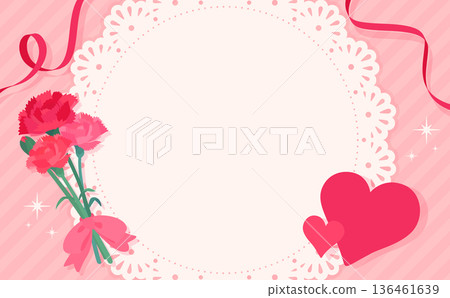 母親節蕾絲框_無文字_水平 母親節蕾絲框_無文字_水平 136461639