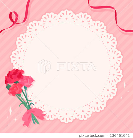 母親節蕾絲相框_無文字_方形 136461641