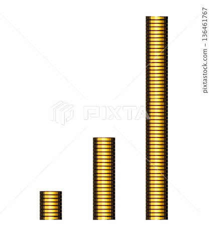 金幣堆積如山，呈上升趨勢 136461767