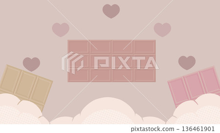Cute background material of chocolate bars that can be used for Valentine's Day 136461901