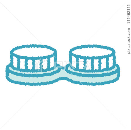 手繪隱形眼鏡盒插圖 136462523