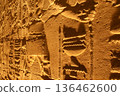 Hieroglyphs and reliefs of the Luxor Temple 136462600