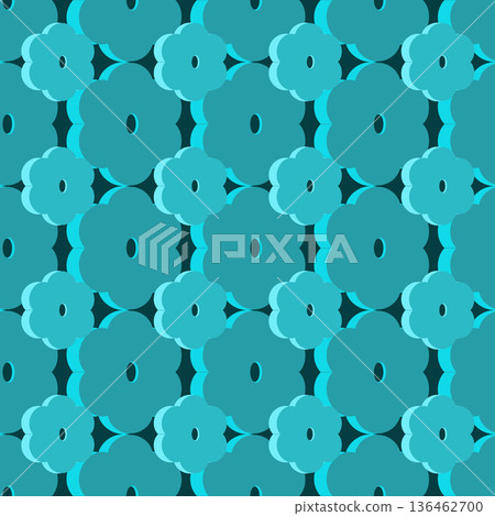 Floral geometric pattern with flowers in flat technique vector illustration Floral geometric pattern with flowers in flat technique vector illustration 136462700