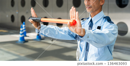 Security guard, senior male, security guard 136463093