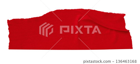 red crumpled torn tape isolated on transparent background. red crumpled torn tape isolated on transparent background. 136463168