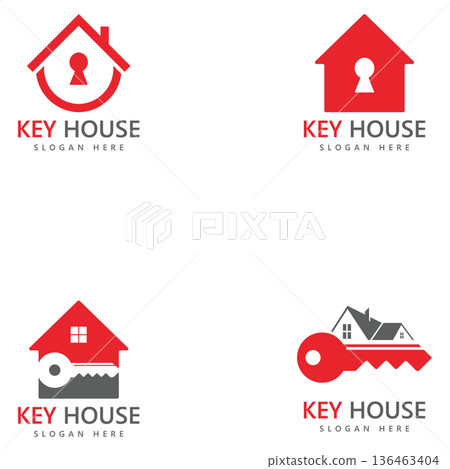 Key house logo template premium vector Key house logo template premium vector 136463404
