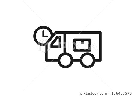 Truck line icon indicating preparation for shipment 136463576