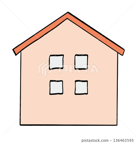 Simple line drawing house icon illustration red that can be used for document explanations and real estate illustrations Simple line drawing house icon illustration red that can be used for document explanations and real estate illustrations 136463595