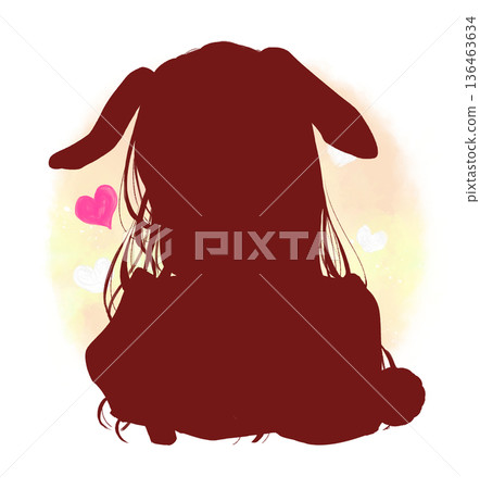 Slender woman, bunny ears, love, silhouette Slender woman, bunny ears, love, silhouette 136463634