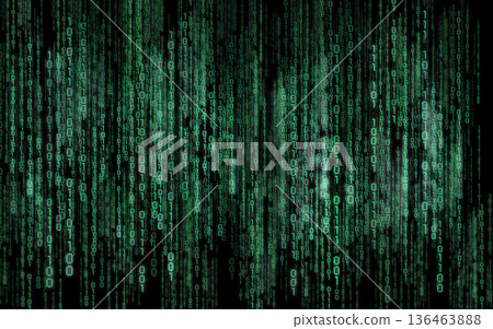 Green binary code - matrix style background Green binary code - matrix style background 136463888