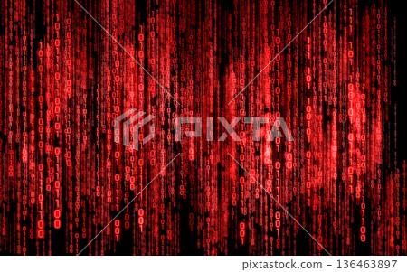 Red binary code - matrix style background 136463897