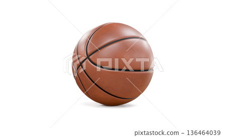 白色背景中籃球的CG影像 136464039