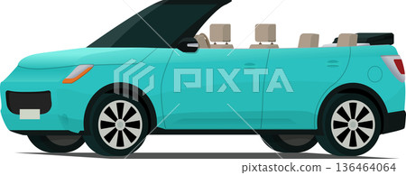 Modern convertible hatchback angled front side view 136464064