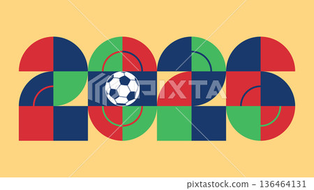 Soccer background, Football tournament championship 2026, Vector illustration, Flat design. 136464131