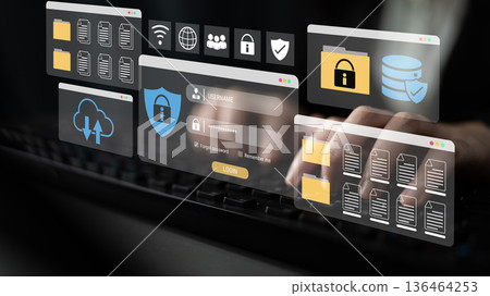 Cybersecurity login interface for file protection Parse Cybersecurity login interface for file protection Parse 136464253