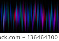 Abstract neon vertical light streaks in blue pink and purple on black background for digital wave technology and futuristic concept 136464300