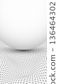 Digital data landscape with minimalist 3D sphere and distorted wireframe mesh background technology 136464302